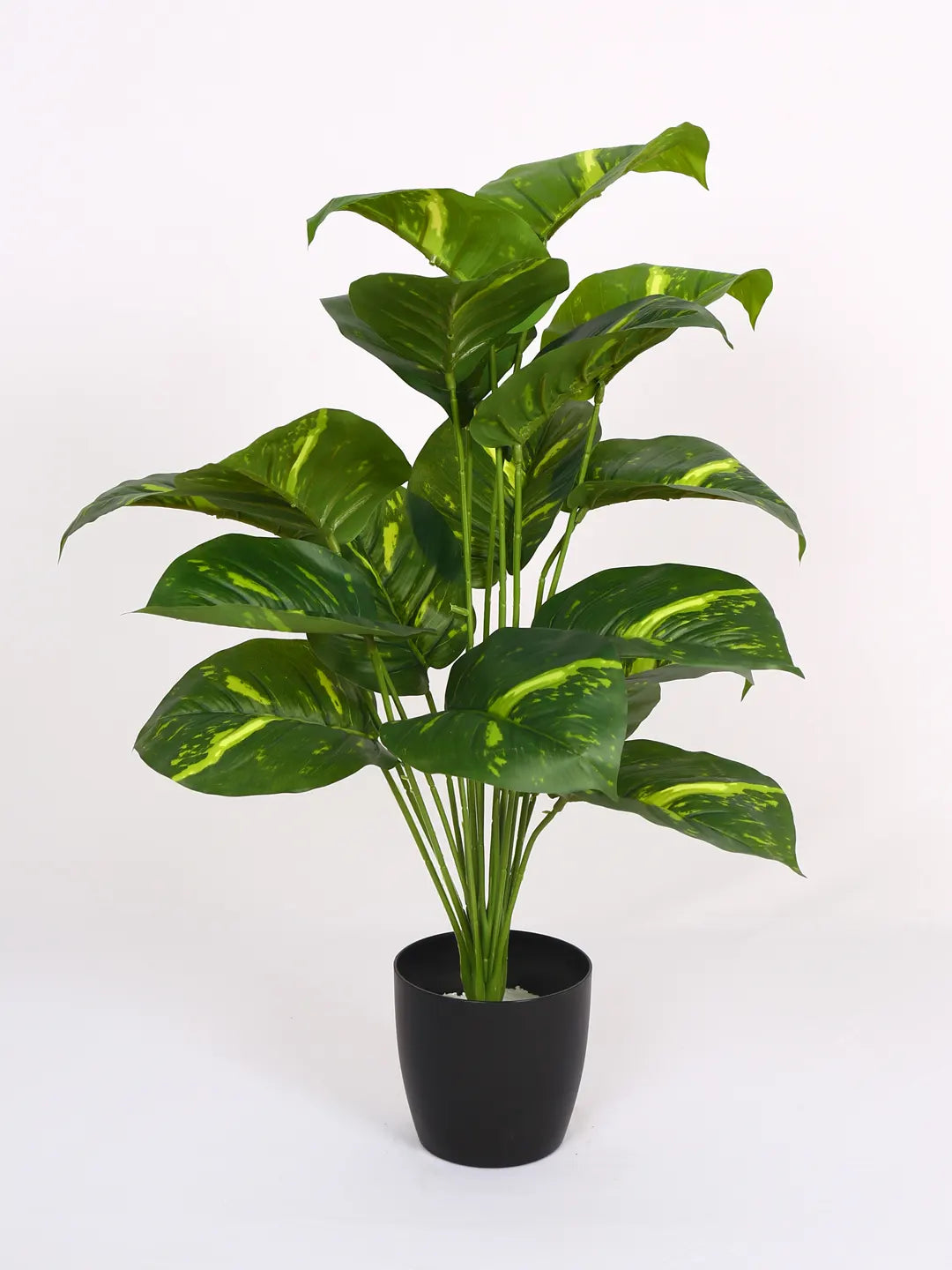 Artificial Photos Leaf Plants for with Pot (18 Leaves, 65 cm Tall, Green)