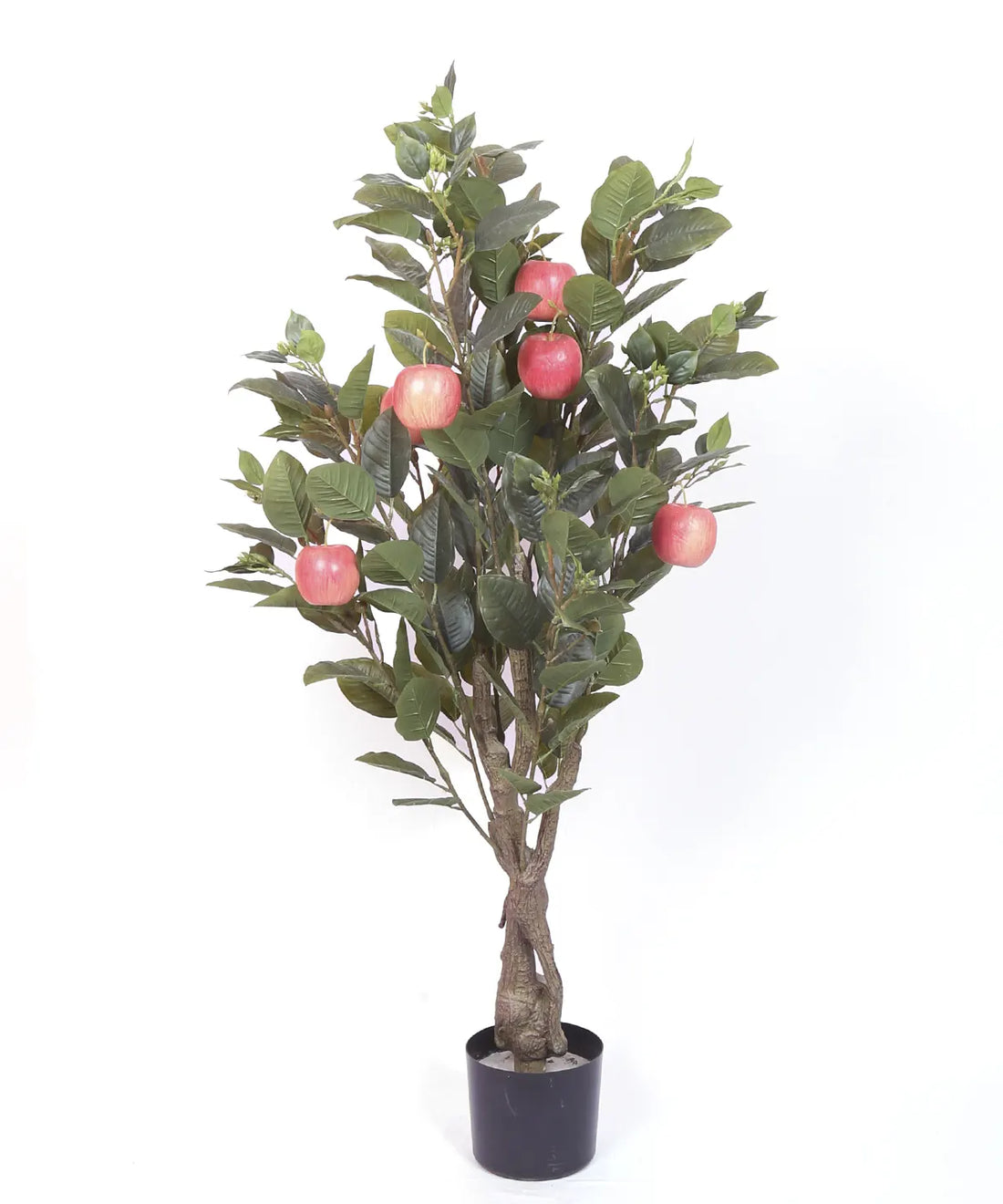 Artificial Tropical Apple Fruit Plant with Basic Black Pot – 4 Feet Tall