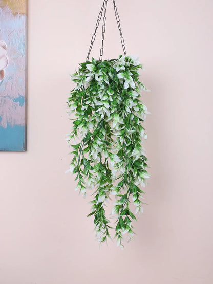 Artificial Hanging Eucalyptus Green Creeper for Home, Wedding Décor (Pack of 2, 75 cm Tall, Green/White)