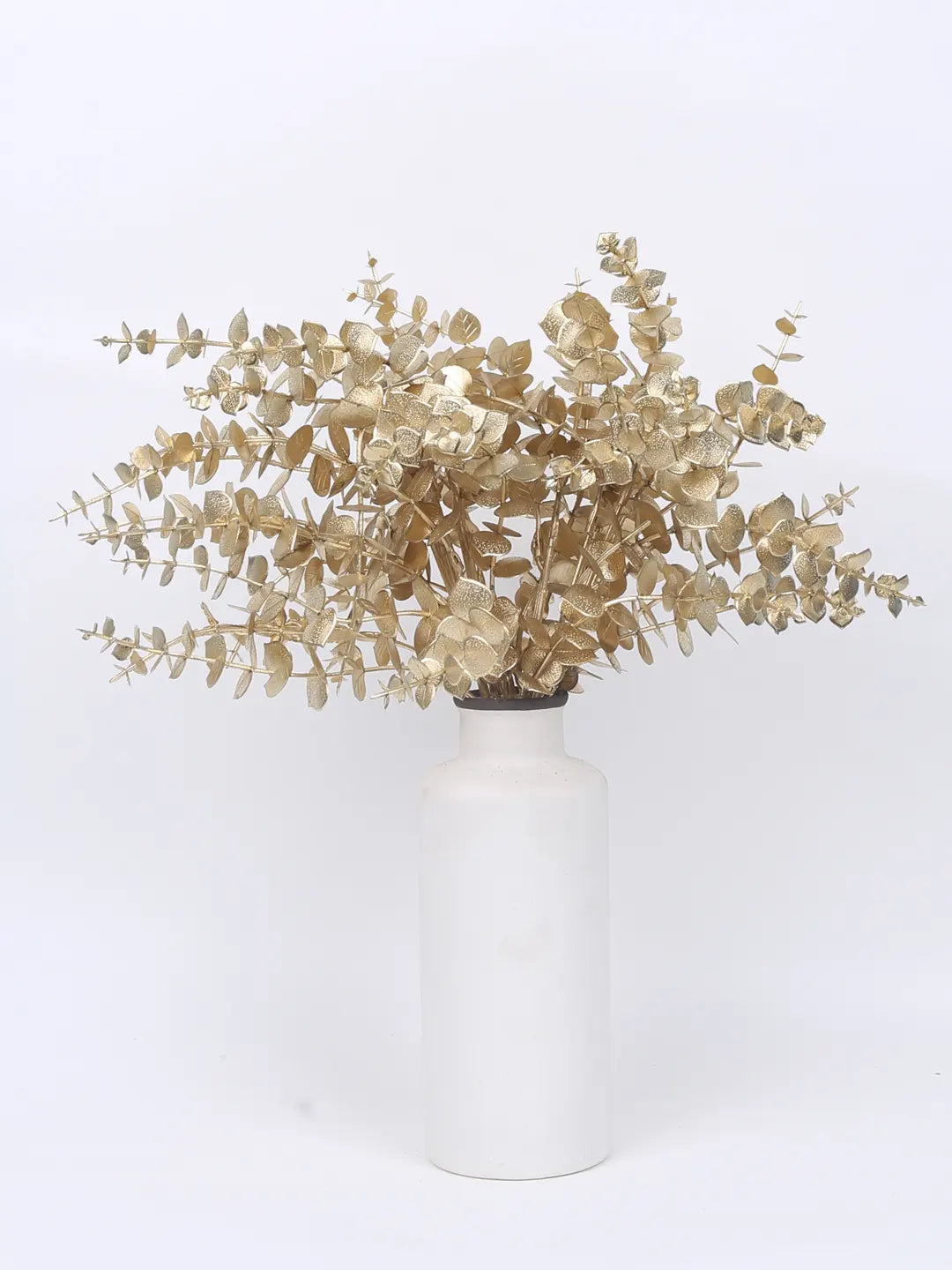 Artificial Glitter Golden Metallic Flower bunch For Christmas Decorations (Pack of 3,  cm Tall)
