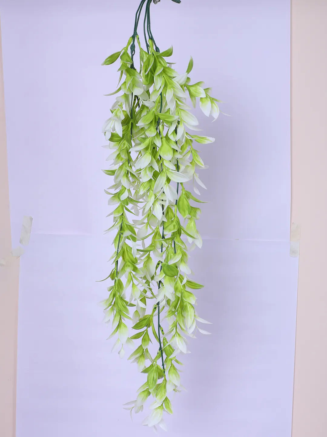 Artificial Hanging Eucalyptus Green Creeper for Home, Wedding Décor (Pack of 2, 75 cm Tall, White)