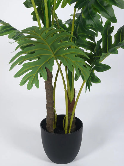 Artificial Serene Philodendron Plant with Basic Black Pot - 4 Feet