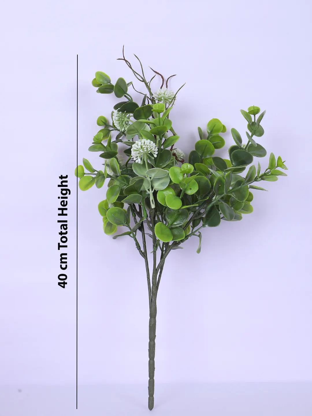 Artificial Eucalyptus with Flowers For Wedding Floral Arrangement (40 cm Tall, Without Pot, Pack of 3, White)
