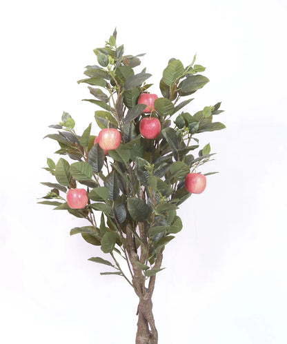 Artificial Tropical Apple Fruit Plant with Basic Black Pot – 4 Feet Tall