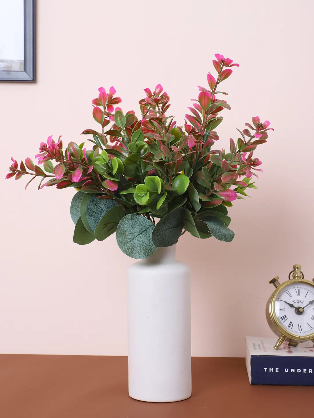 Artificial Green Eucalyptus Bouquets For Wedding Floral Arrangement (30 cm Tall, Without Pot, Pack of 3)