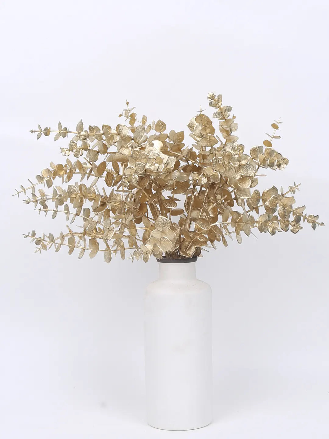 Artificial Glitter Golden Metallic Flower bunch For Christmas Decorations (Pack of 3,  cm Tall)