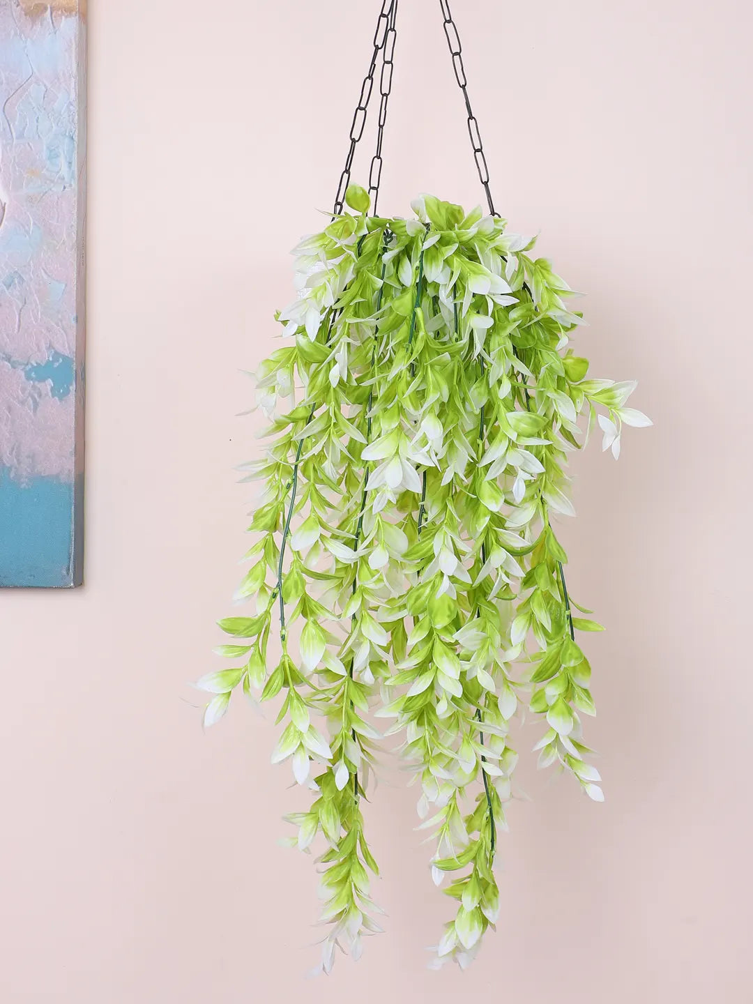 Artificial Hanging Eucalyptus Green Creeper for Home, Wedding Décor (Pack of 2, 75 cm Tall, White)
