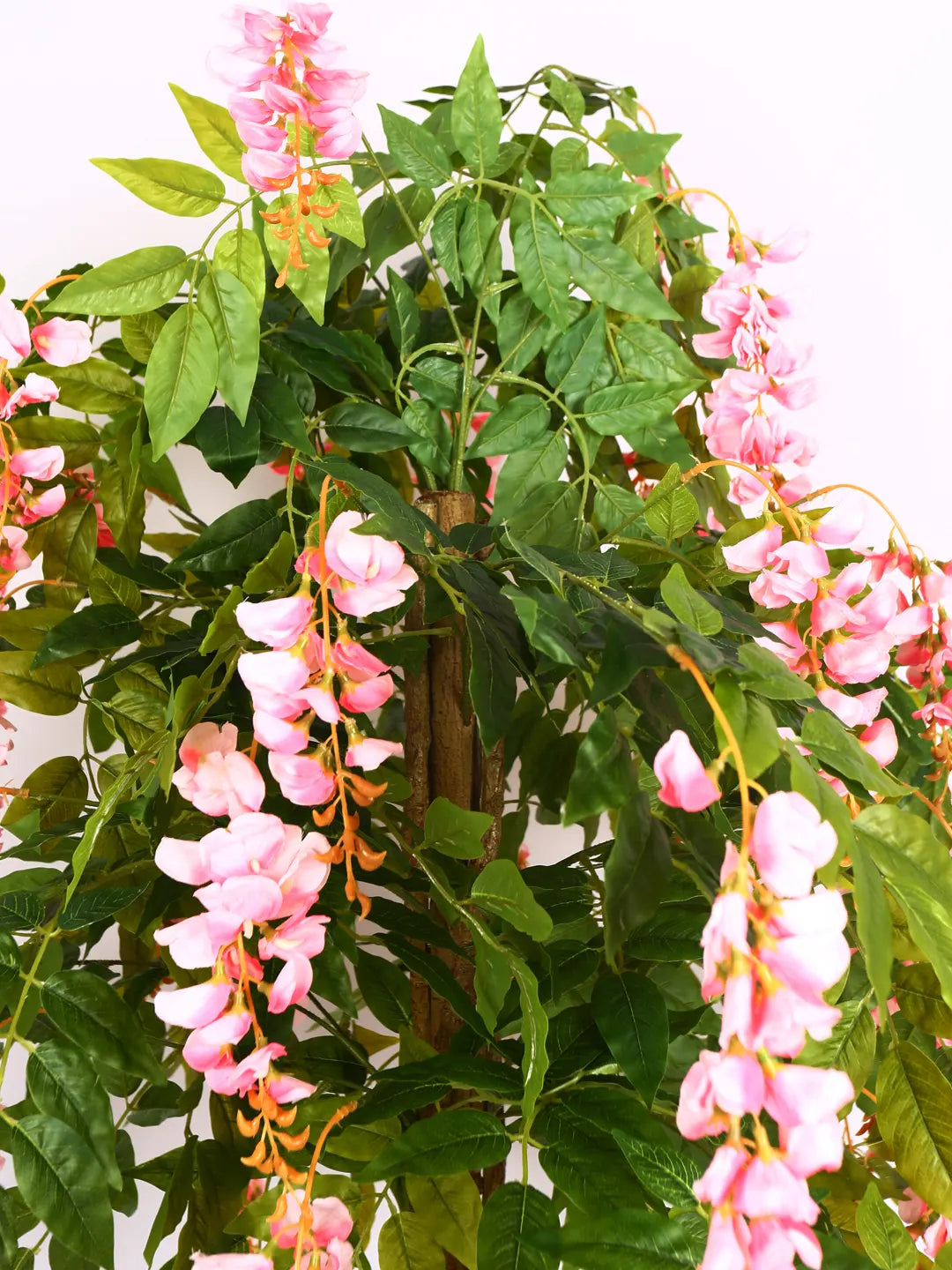 Artificial Wisteria Blush Pink Plant with Basic Black Pot - 6 Feet Tall