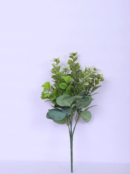 Artificial Green Eucalyptus Bouquets For Wedding Floral Arrangement (30 cm Tall, Without Pot, Pack of 3)