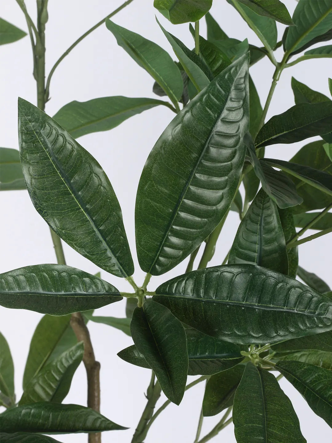 Artificial Midas Guiana Chestnut Plant with Basic Black Pot - 5.5 Feet Tall Green Leaves