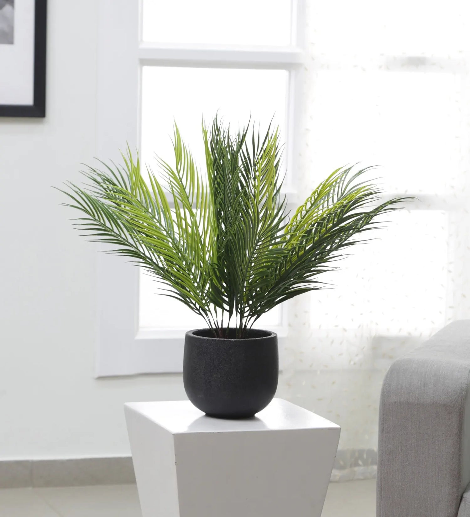 Artificial Areca Palm Plant 9 Leaves Palm Tree 50 cm Tall, Pack of 3