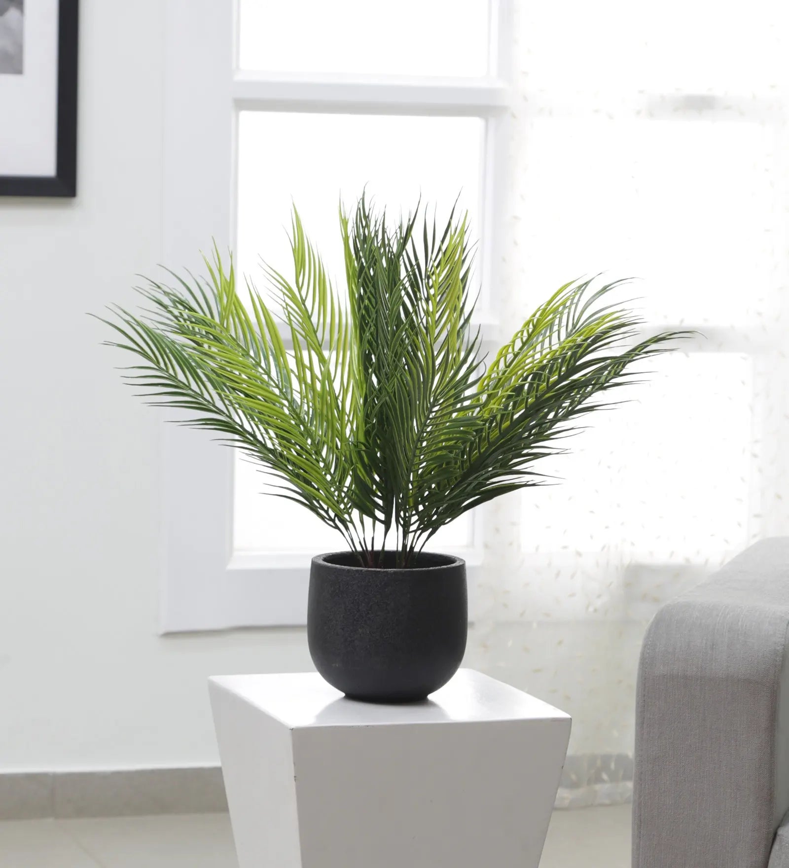 Artificial Areca Palm Plant 9 Leaves Palm Tree 50 cm Tall, Pack of 3