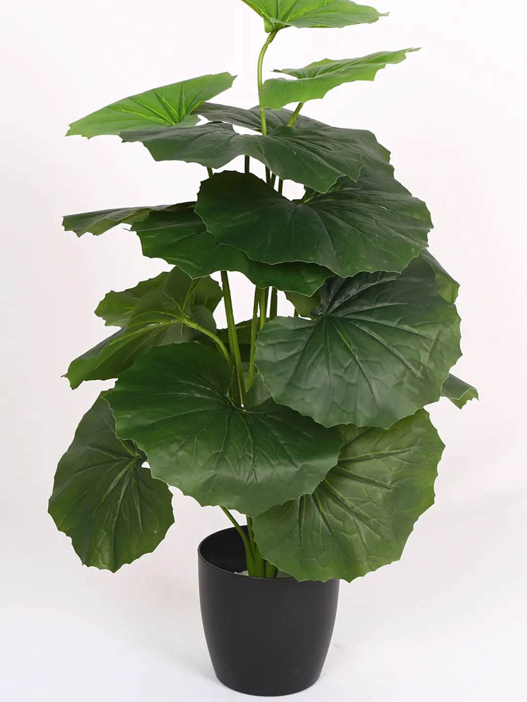 Artificial Begonia Leaf Plants for with Pot (18 Leaves, 65 cm Tall, Green)