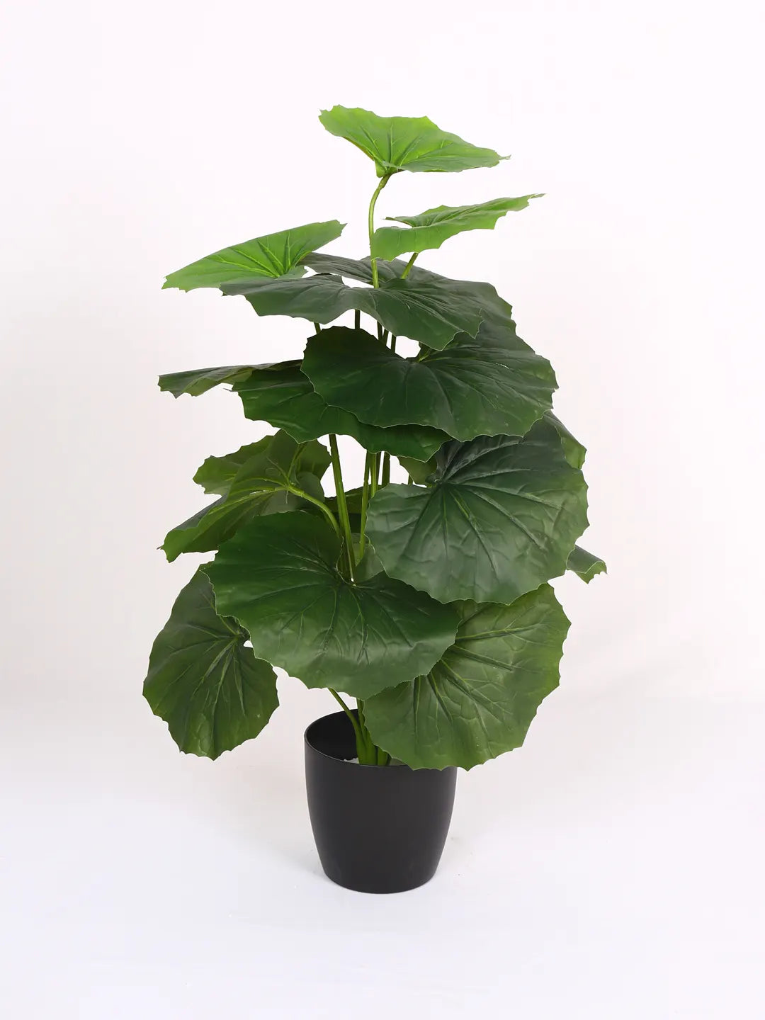 Artificial Begonia Leaf Plants for with Pot (18 Leaves, 65 cm Tall, Green)