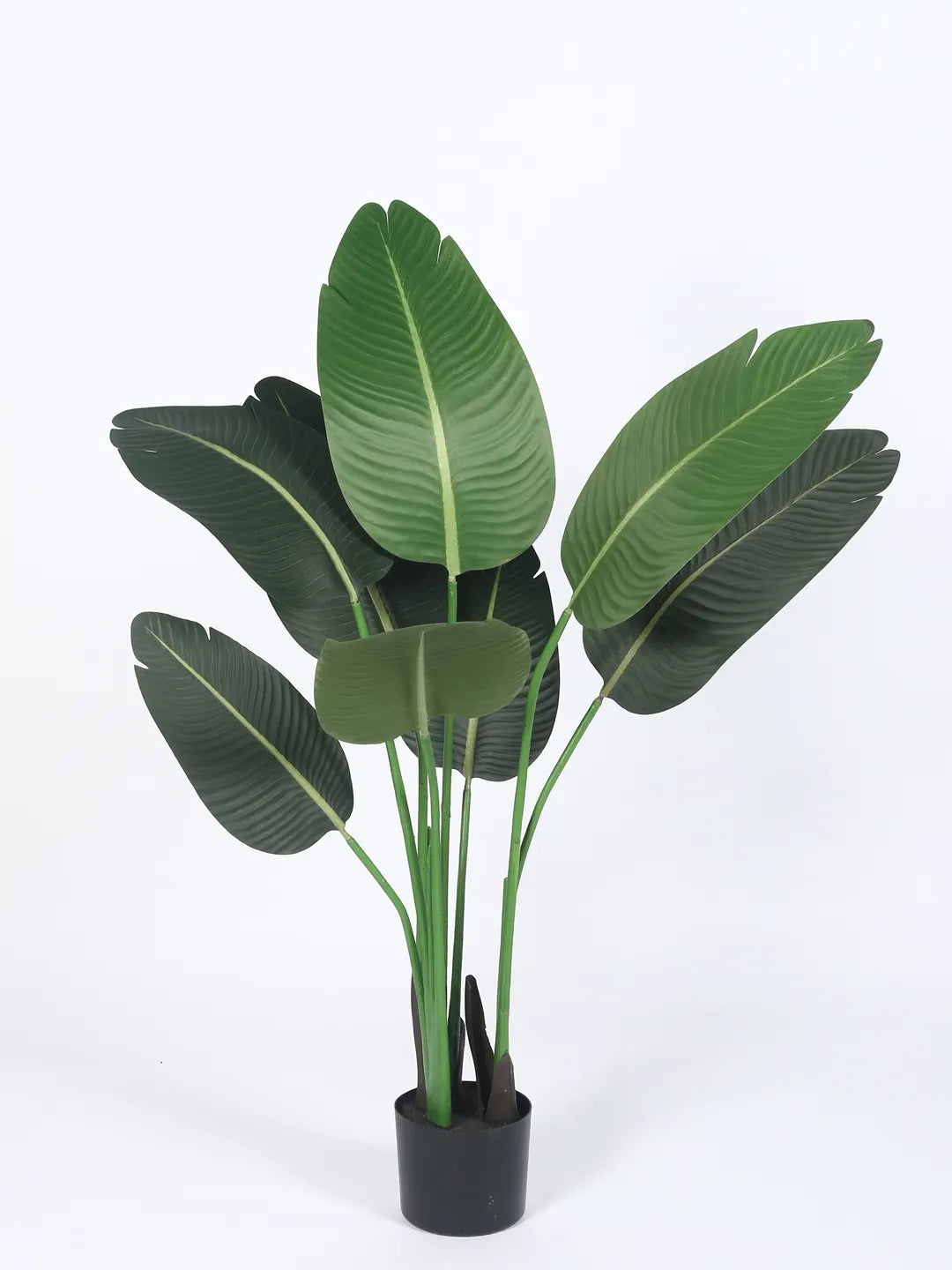 Artificial Banana Palm Plant with Basic Black Pot - 4 Feet Green