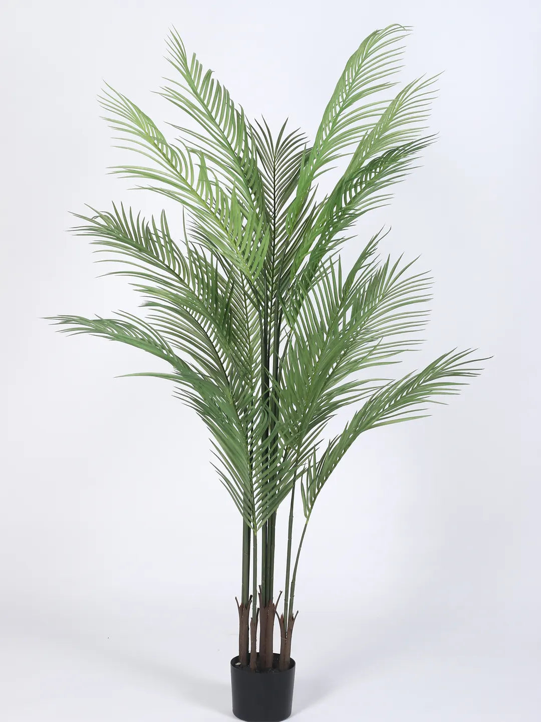 Artificial Lush Green Areca Palm Plants with Basic Black Pot - 5 Feet