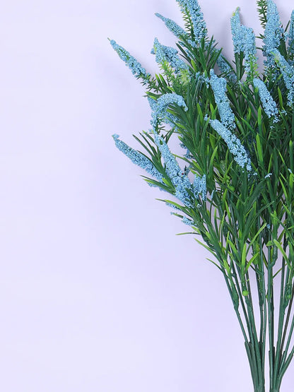Artificial Hogla Flower for Vase Wedding Floral Arrangement (34 cm Tall, Pack of 3, Blue)