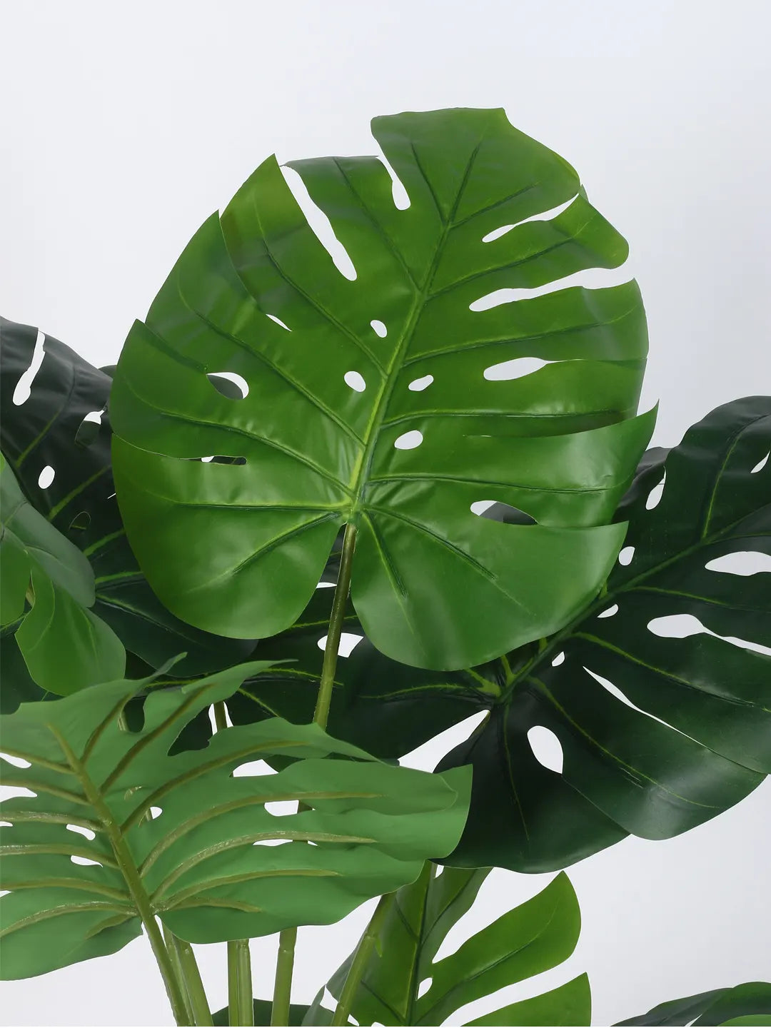 Artificial Lush Monstera Plant with Basic Black Pot - 4 Feet