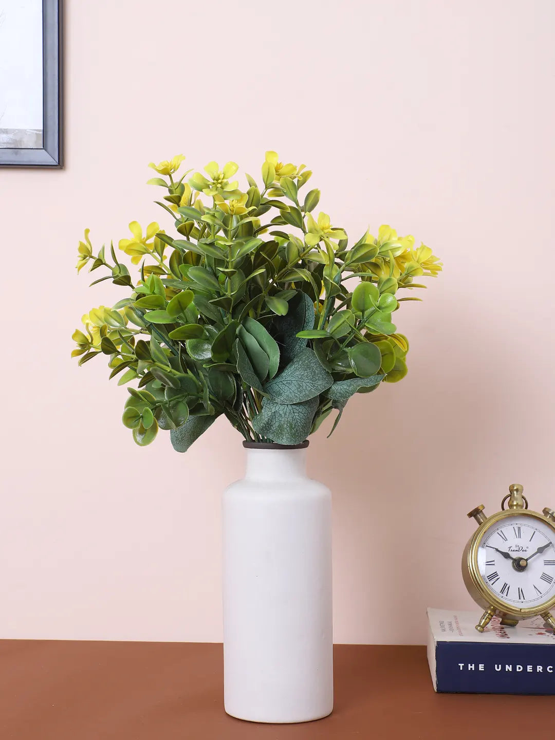 Artificial Green Eucalyptus Bouquets For Wedding Floral Arrangement (30 cm Tall, Without Pot, Pack of 3)