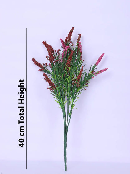 Artificial Hogla Flower for Vase Wedding Floral Arrangement (34 cm Tall, Pack of 3, Red)