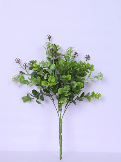Artificial Eucalyptus with Flowers for Wedding Floral Arrangement (40 cm Tall, Without Pot, Pack of 3)