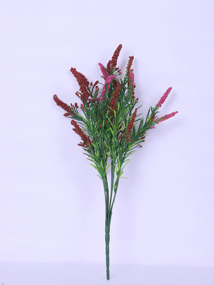 Artificial Hogla Flower for Vase Wedding Floral Arrangement (34 cm Tall, Pack of 3, Red)