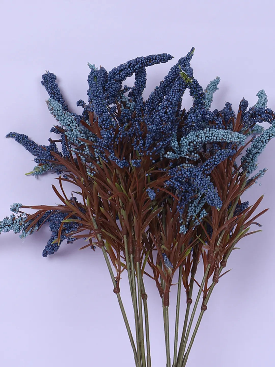Artificial Hogla Flower for Vase Wedding Floral Arrangement (34 cm Tall, Without Pot, Pack of 3, Blue)