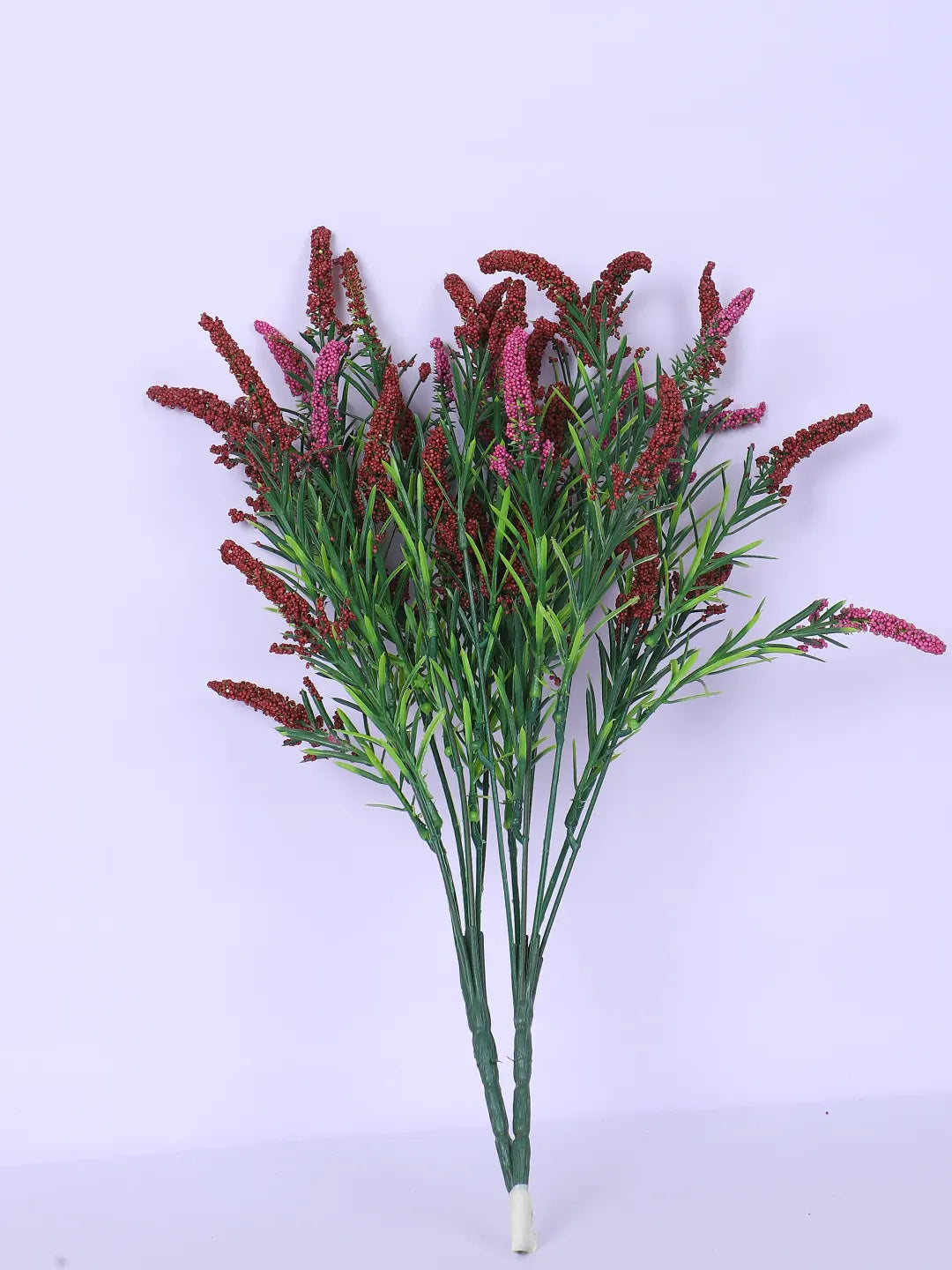 Artificial Hogla Flower for Vase Wedding Floral Arrangement (34 cm Tall, Pack of 3, Red)