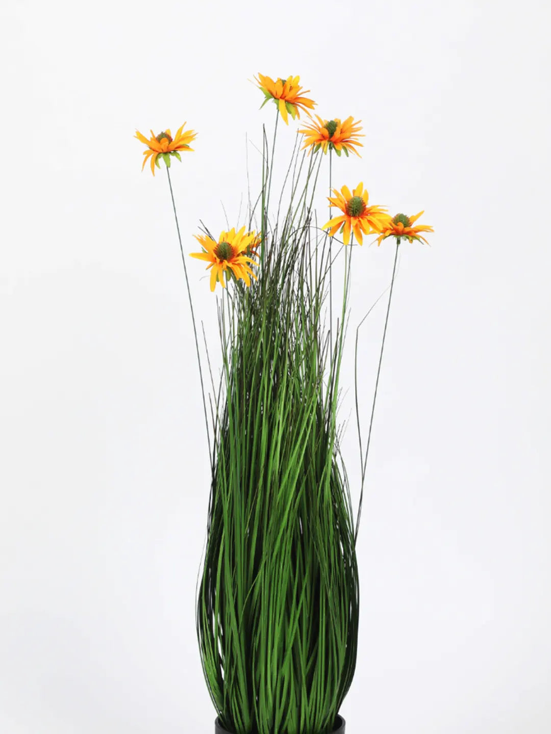 Artificial Dogtail Grass with Flowers Plant with Pot – 85 cm Tall-Green/Yellow