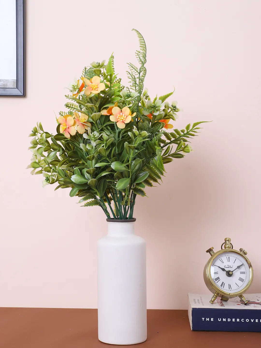 Artificial Green with Flower Bouquets for Wedding Floral Arrangement (40 cm Tall, Without Pot, Pack of 3)