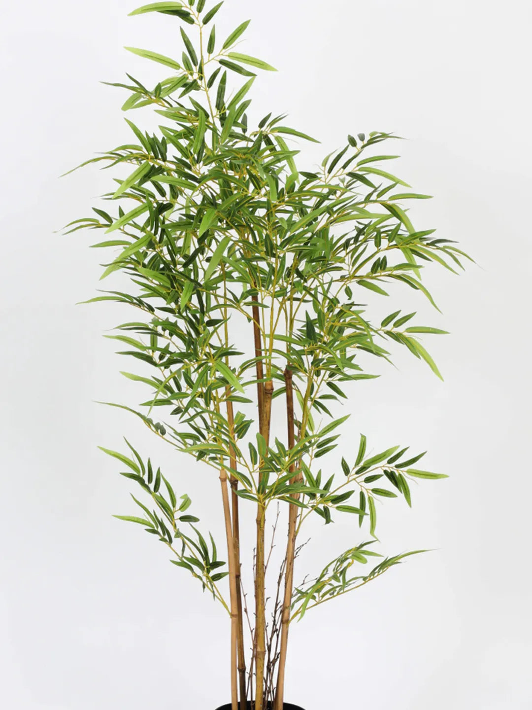 Artificial Bamboo Bliss Plant with Basic Black Pot - 4 feet Green