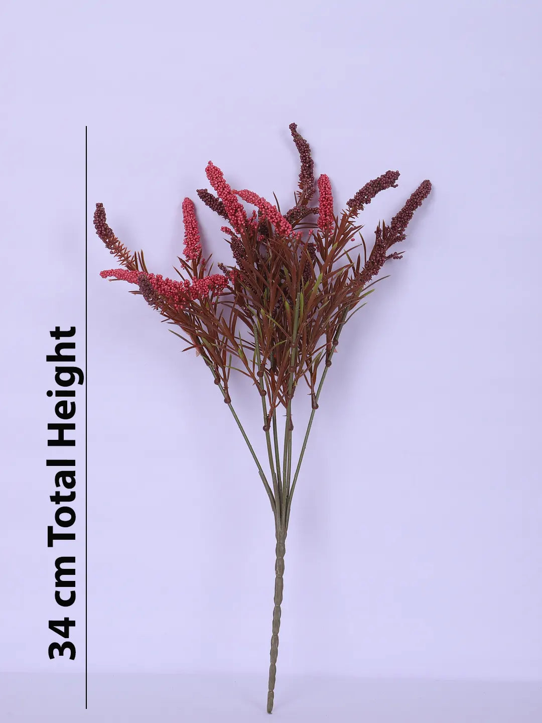Artificial Hogla Flower for Vase Wedding Floral Arrangement (34 cm Tall, Without Pot, Pack of 3, Red)
