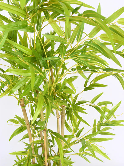 Artificial Bamboo Bliss Plant with Basic Black Pot - 4 feet Green