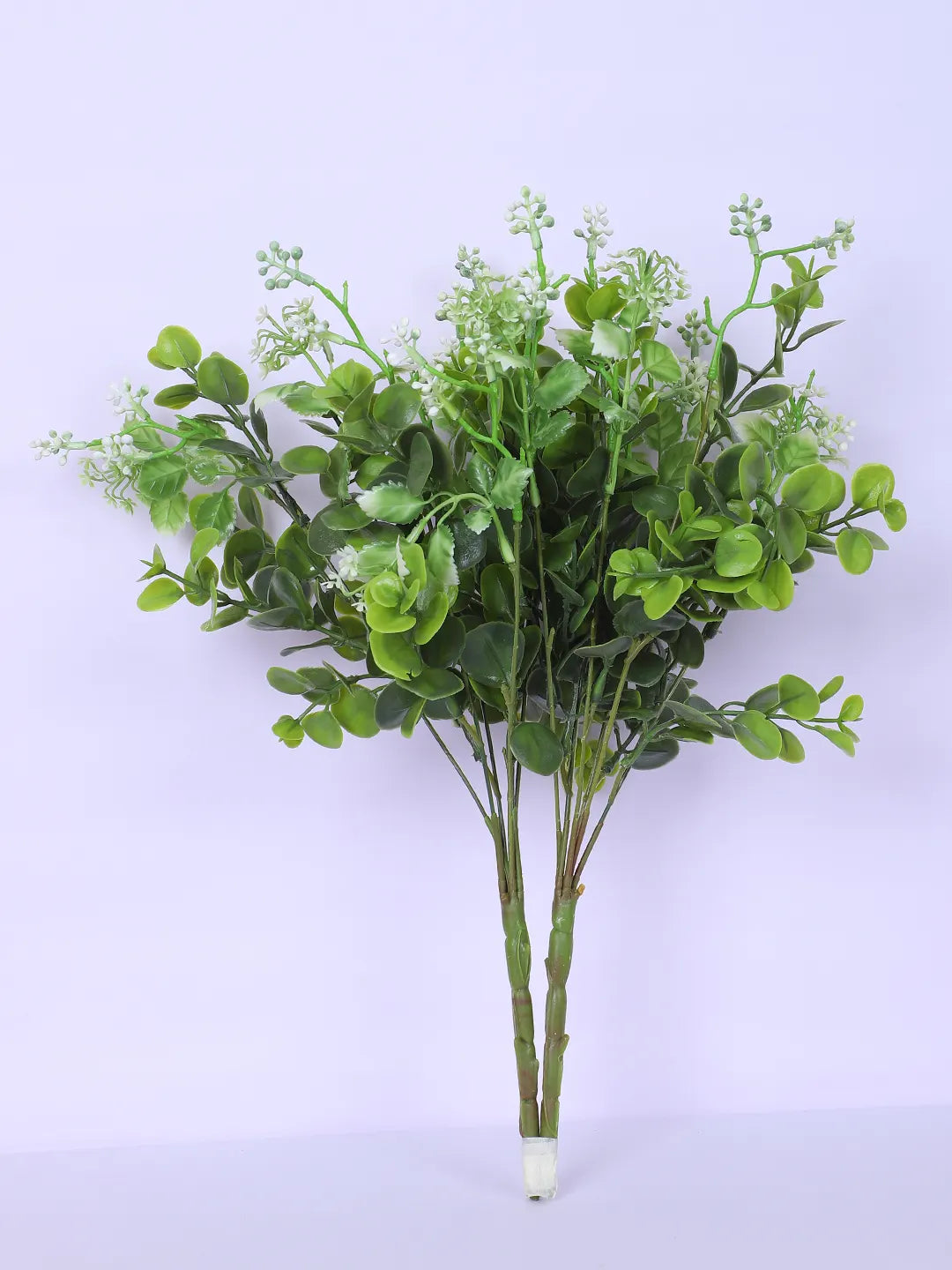 Artificial Eucalyptus with Flowers for Wedding Floral Arrangement (40 cm Tall, Without Pot, Pack of 3 White)