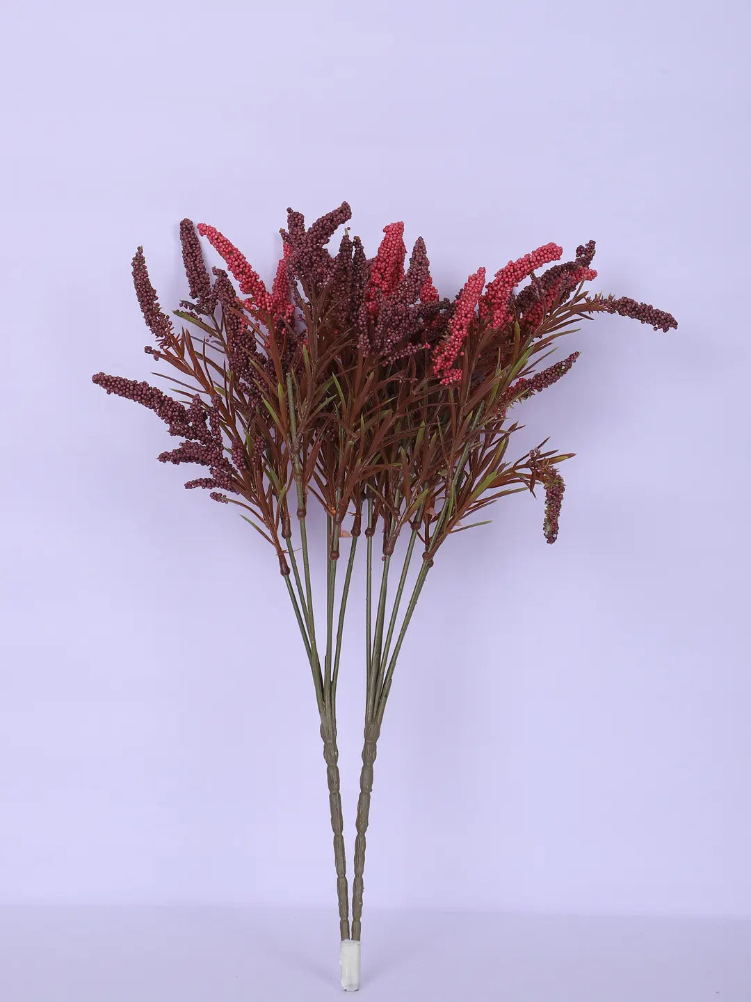 Artificial Hogla Flower for Vase Wedding Floral Arrangement (34 cm Tall, Without Pot, Pack of 3, Red)
