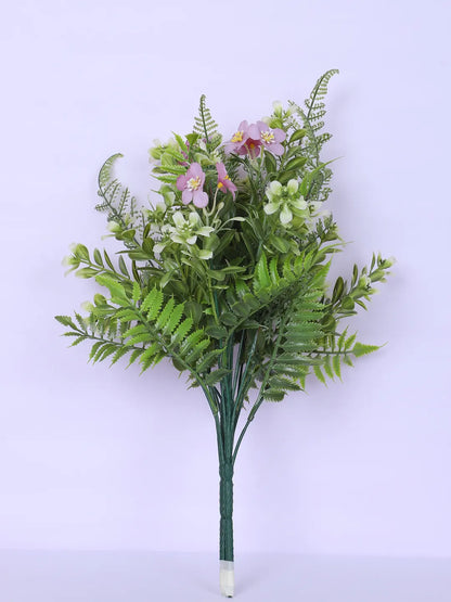 Artificial Green with Flower Bouquets for Wedding Floral Arrangement (40 cm Tall, Without Pot, Pack of 3)