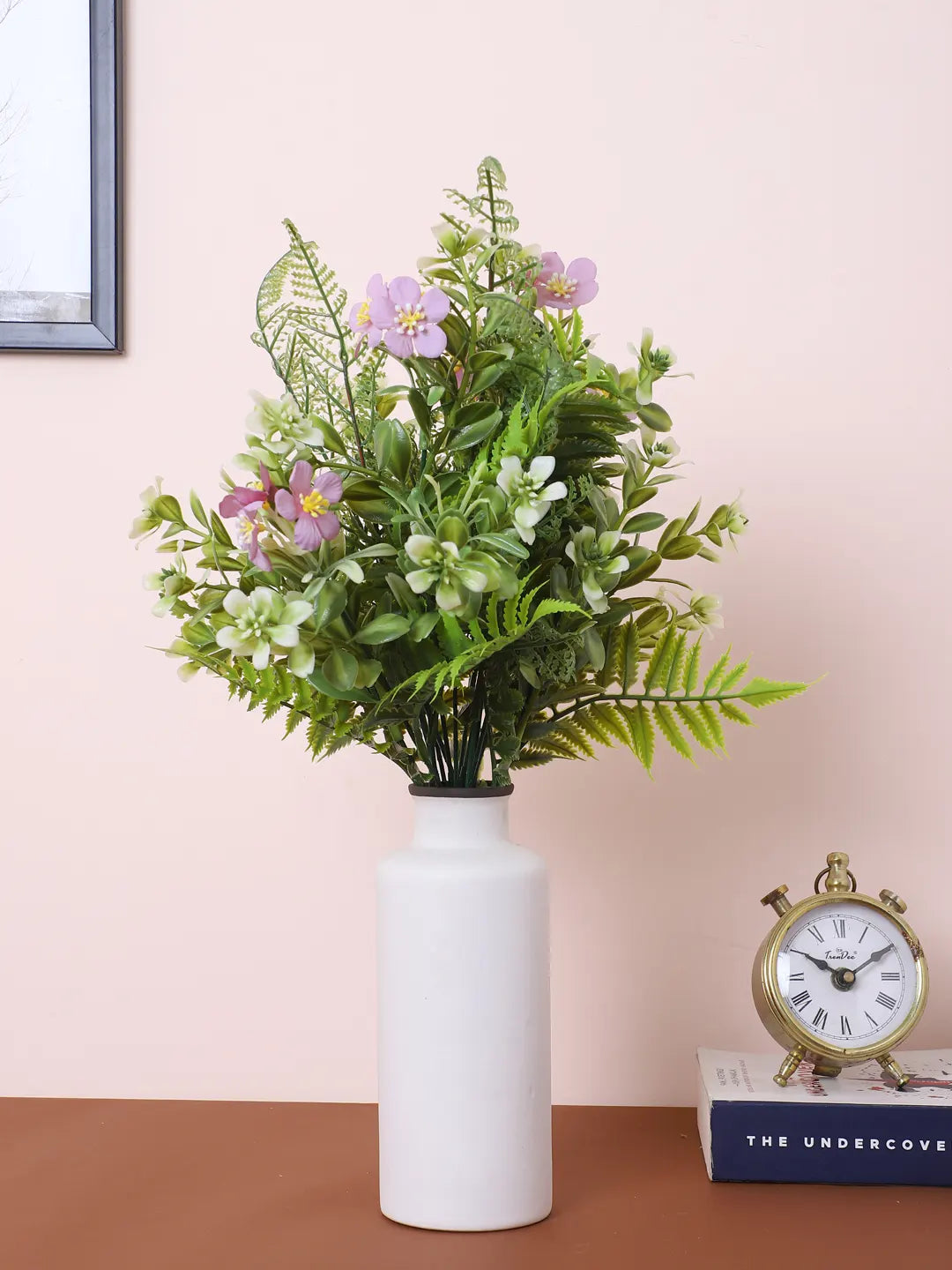 Artificial Green with Flower Bouquets for Wedding Floral Arrangement (40 cm Tall, Without Pot, Pack of 3)