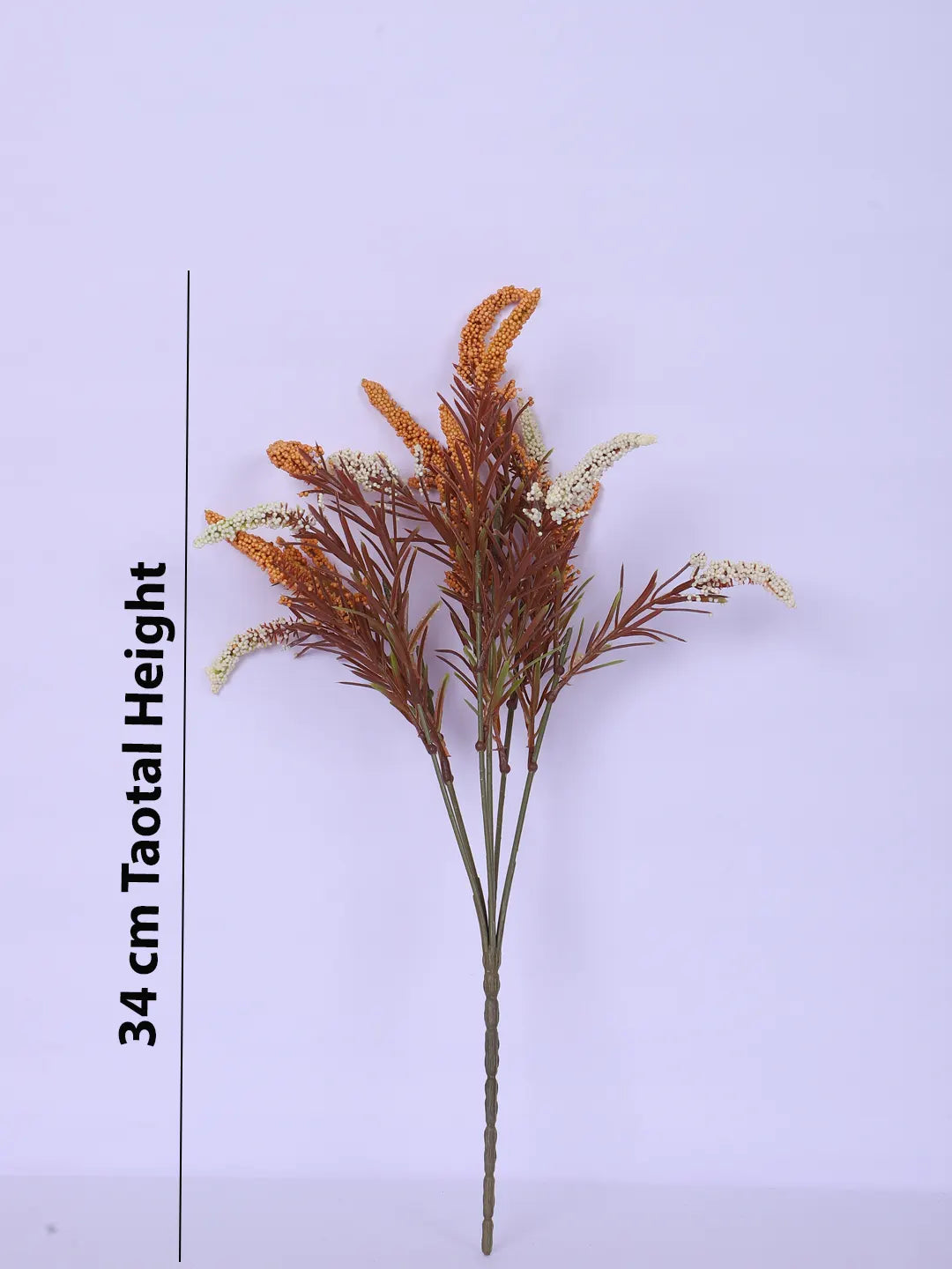 Artificial Hogla Flower for Vase Wedding Floral Arrangement (34 cm Tall, Without Pot, Pack of 3, Orange)