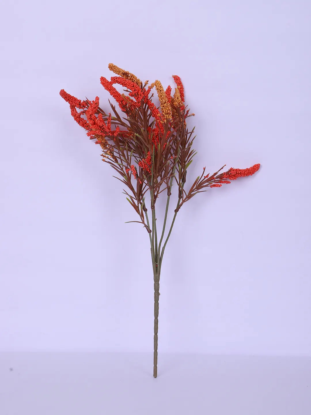 Artificial Hogla Flower for Vase Wedding Floral Arrangement (34 cm Tall, Without Pot, Pack of 3, Orange)