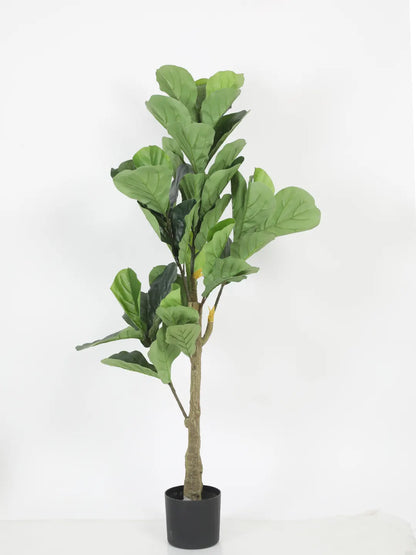 Artificial Serene Fiddle Plant with Basic Black Pot - 4 feet Green