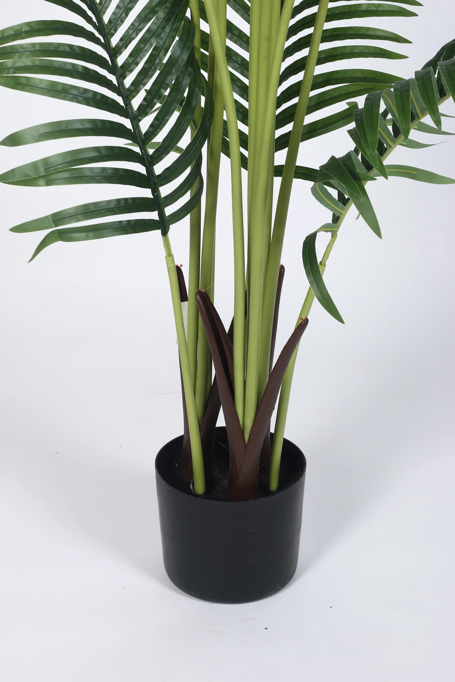 Artificial Lush Green Areca Palm Plants with Basic Black Pot - 4.5 Feet tall