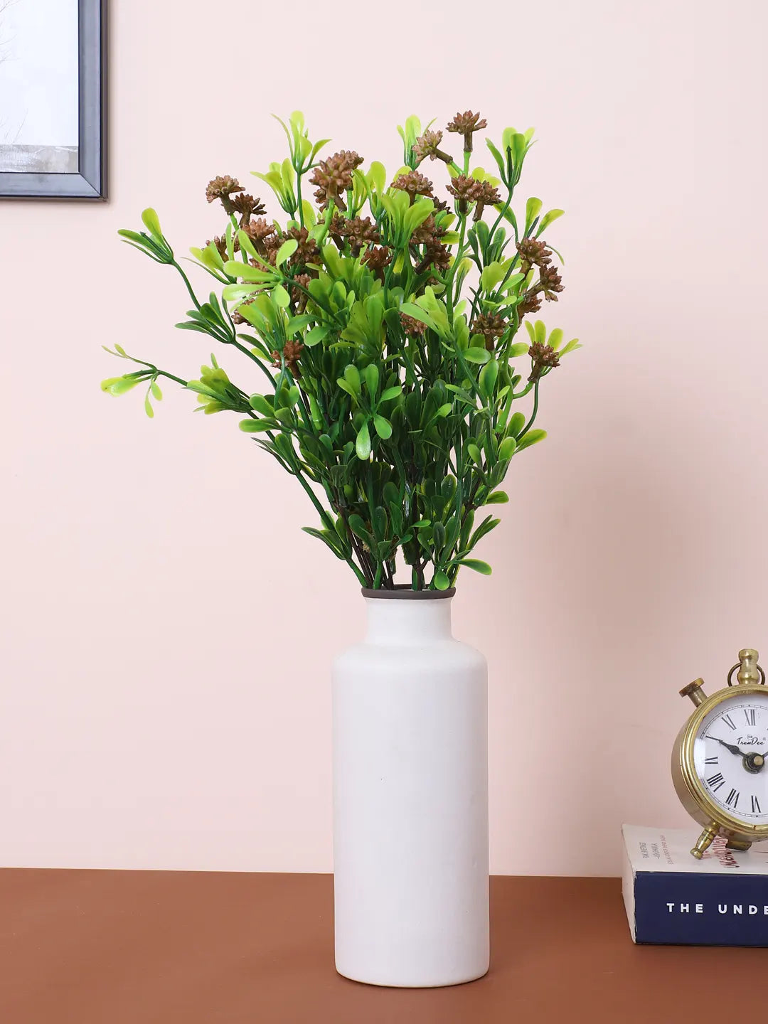 Artificial Green with Flower Bouquets for Wedding Floral Arrangement (40 cm Tall, Without Pot, Pack of 3)