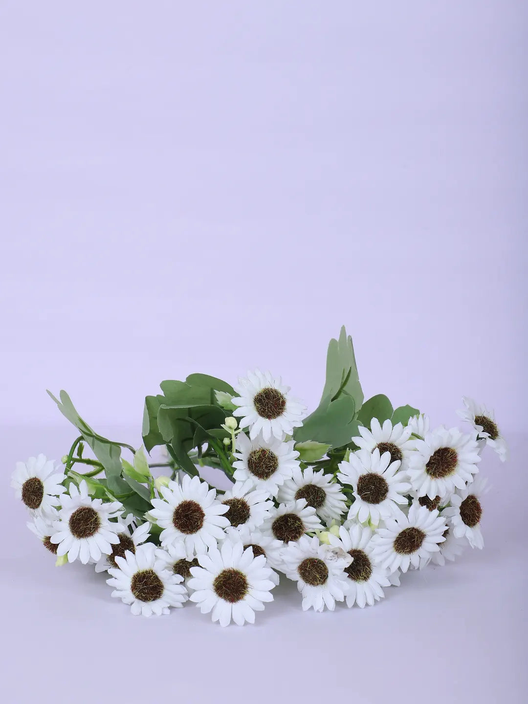 Artificial Daisy Flower Bouquets Wedding Floral Arrangement (32 cm Tall, Pack of 3, White)