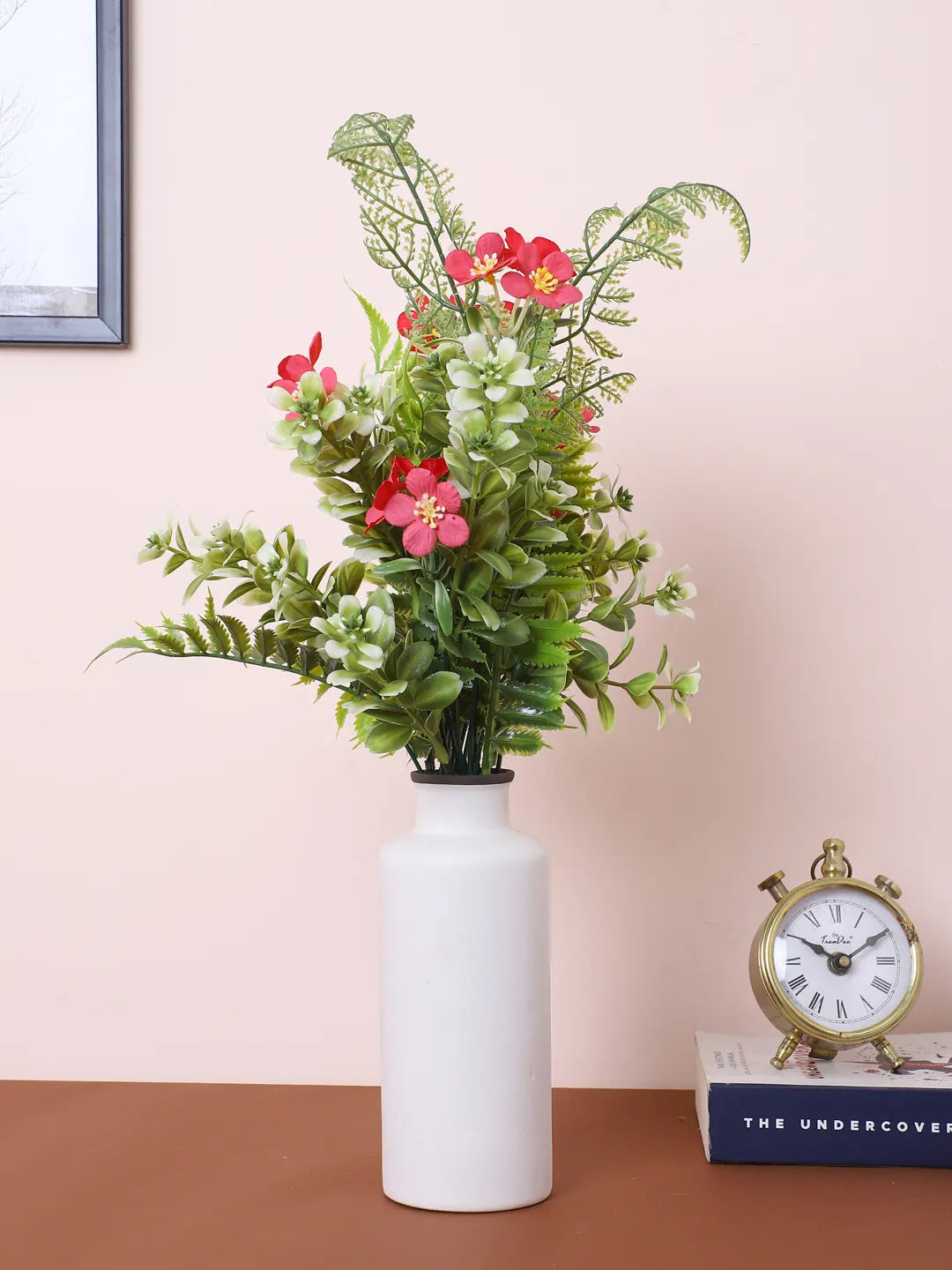 Artificial Green with Flower Bouquets for Wedding Floral Arrangement (40 cm Tall, Without Pot, Pack of 3)