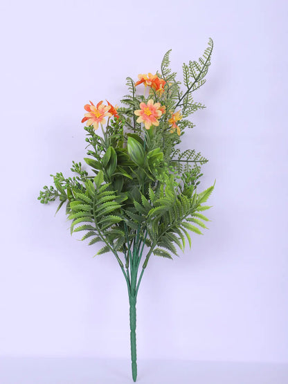 Artificial Green with Flower Bouquets for Wedding Floral Arrangement (40 cm Tall, Without Pot, Pack of 3)