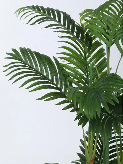 Artificial Areca Palm Plant with Basic Black Pot - 4 feet Green