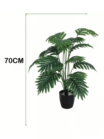 Artificial Areca Palm Leaf Plants for with Pot (18 Leaves, 65 cm Tall, Green)