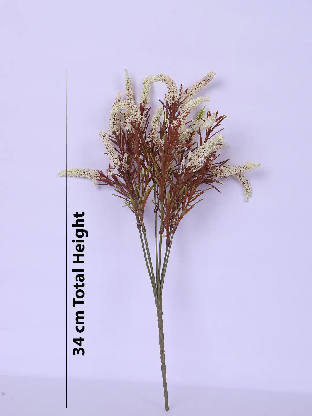 Artificial Hogla Flower for Vase Wedding Floral Arrangement (34 cm Tall, Without Pot, Pack of 3, White)