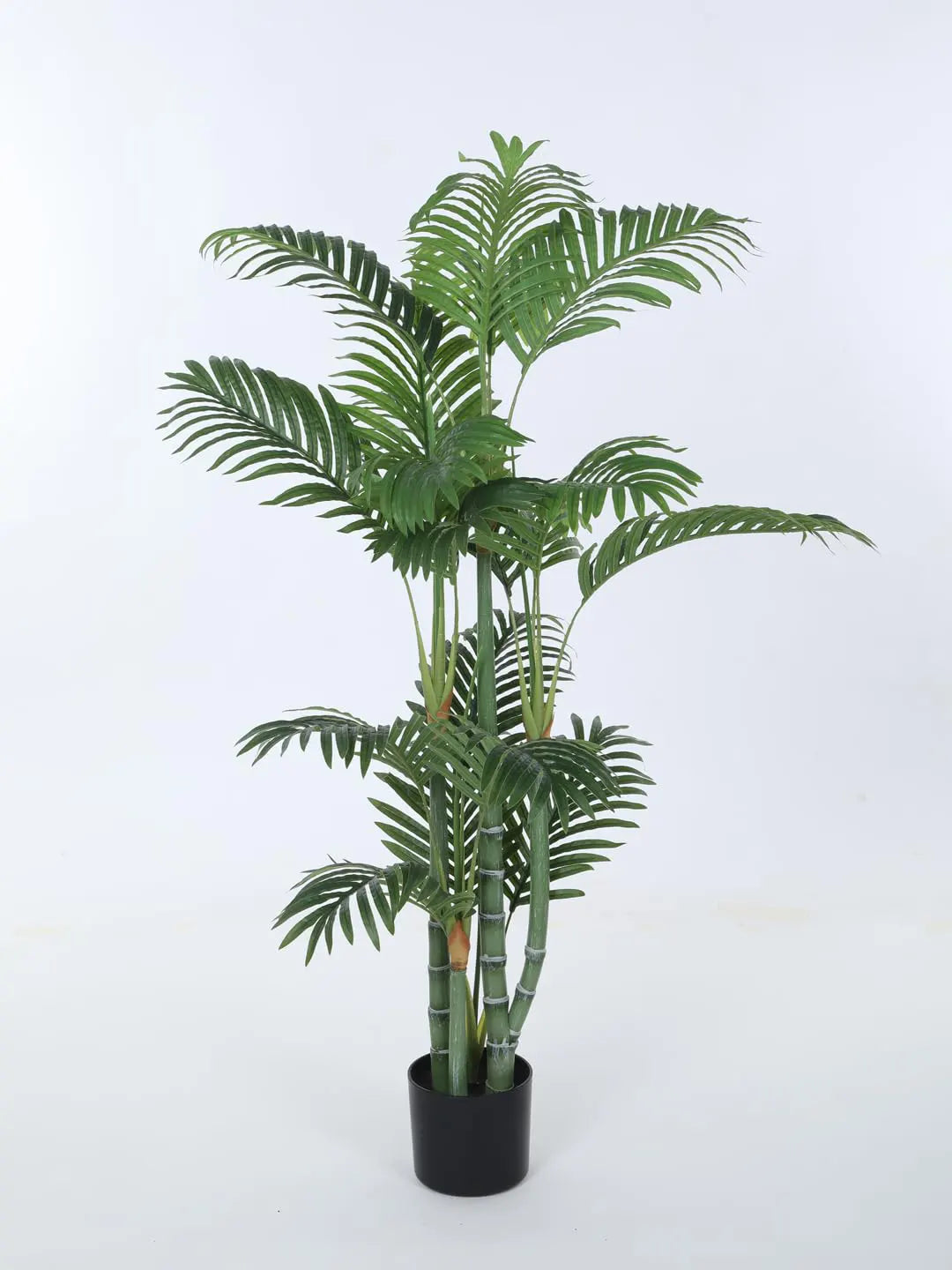 Artificial Areca Palm Plant with Basic Black Pot - 4 feet Green