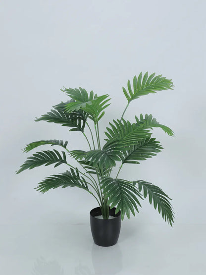 Artificial Areca Palm Leaf Plants for with Pot (18 Leaves, 65 cm Tall, Green)